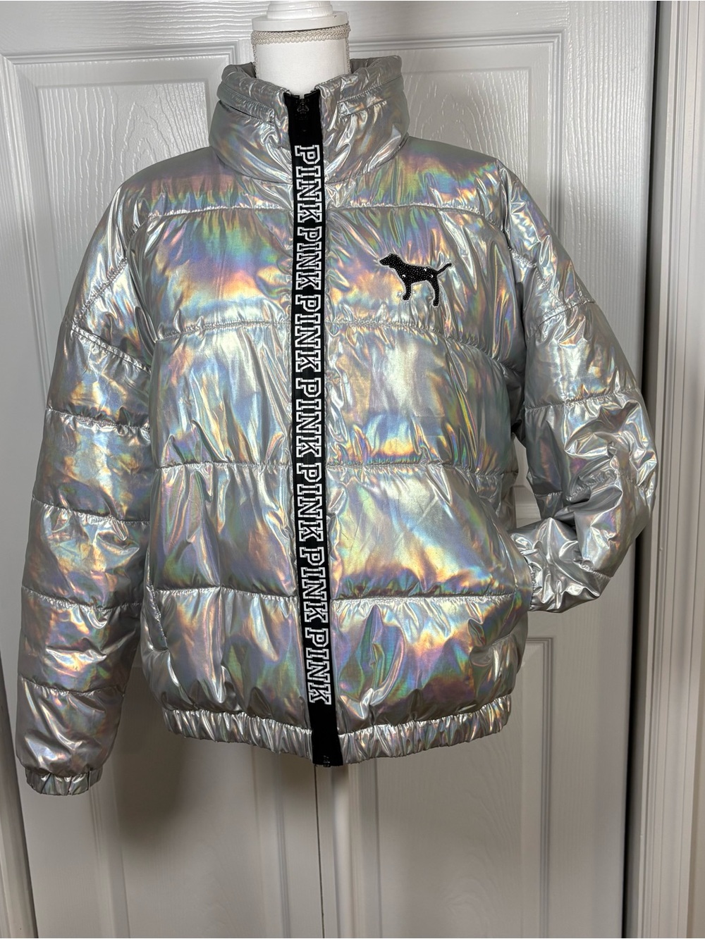 Victoria’s Secret PINK 2017 Limited Edition Holographic Puffer Jacket L